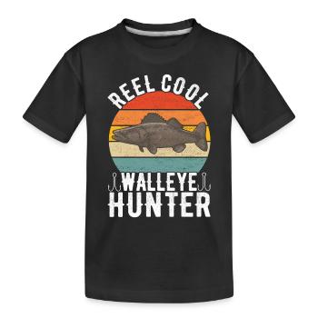 Walleye Fishing Anglers - Kids' Premium Organic T-Shirt - black - Front