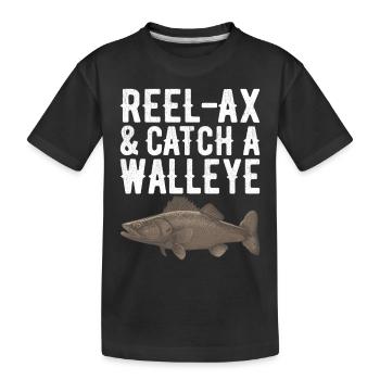 Walleye Fishing Anglers - Kids' Premium Organic T-Shirt - black - Front