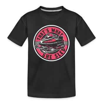 C’est ce qu’elle traîne motoneige motoneige motoneige - T-shirt bio Premium Enfant - noir - Devant
