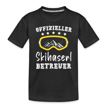 Offizieller Skihaserl Betreuer Skibunny Apres Ski - Kinder Premium Bio T-Shirt - Schwarz - Vorne