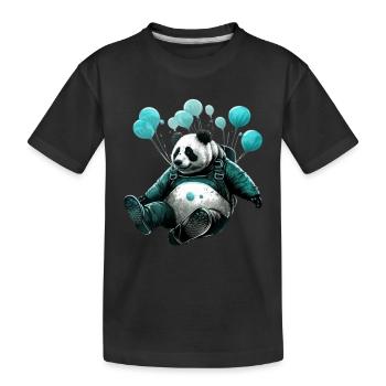 Panda parachutiste - T-shirt bio Premium Enfant - noir - Devant