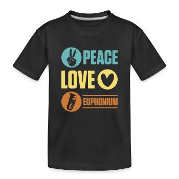 Tiefes Blech Marschieren Bariton Euphonium - Kinder Premium Bio T-Shirt - Schwarz - Vorne