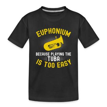 Tiefes Blech Marschieren Bariton Euphonium - Kinder Premium Bio T-Shirt - Schwarz - Vorne
