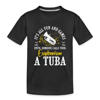Tiefes Blech Marschieren Bariton Euphonium - Kinder Premium Bio T-Shirt - Schwarz - Vorne