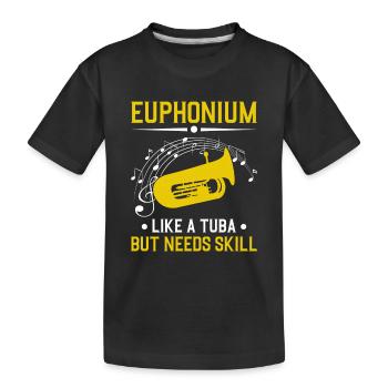 Tiefes Blech Marschieren Bariton Euphonium - Kinder Premium Bio T-Shirt - Schwarz - Vorne