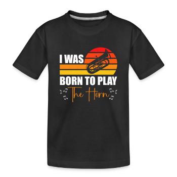 Tiefes Blech Marschieren Bariton Euphonium - Kinder Premium Bio T-Shirt - Schwarz - Vorne