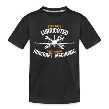 Aircraft mechanic - Kids' Premium Organic T-Shirt - black - Front