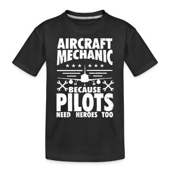Aircraft mechanic - Kids' Premium Organic T-Shirt - black - Front