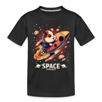 Astronaut Hamster Hamsterliebhaber Weltall Design - Kinder Premium Bio T-Shirt - Schwarz - Vorne