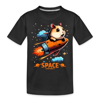 Space Hamster Hamster Lovers Space Design - Kids' Premium Organic T-Shirt - black - Front