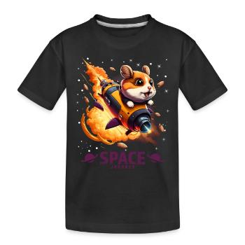 Space Hamster Hamster Lovers Space Design - Kids' Premium Organic T-Shirt - black - Front