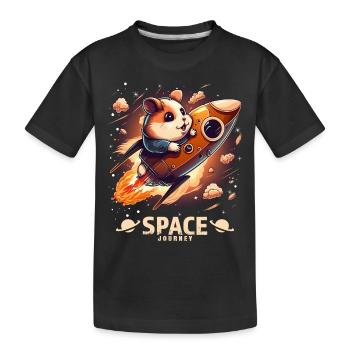 Space Hamster Hamster Lover Space Design - Kids' Premium Organic T-Shirt - black - Front