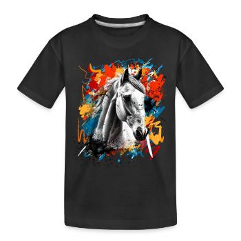 Horse - Kids' Premium Organic T-Shirt - black - Front