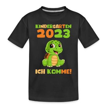 Kindergarten 2023 Ich Komme Jungen Kita Geschenk - Kinder Premium Bio T-Shirt - Schwarz - Vorne