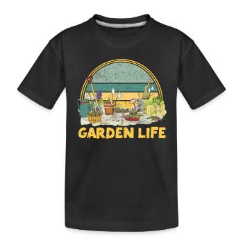 Vie de jardin Drôle drôle d’amoureux du jardinage Plante - T-shirt bio Premium Enfant - noir - Devant