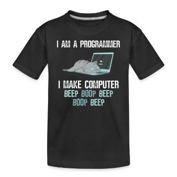 Software Entwickler Katze - Kinder Premium Bio T-Shirt - Schwarz - Vorne