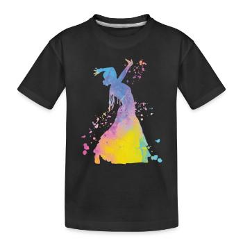 Femme flamenco avec robe flamenco - T-shirt bio Premium Enfant - noir - Devant