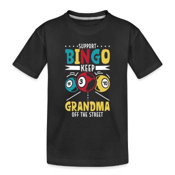 Bingo Card Game Grandma Bingo Player Bingo Cards - Kinder Premium Bio T-Shirt - Schwarz - Vorne