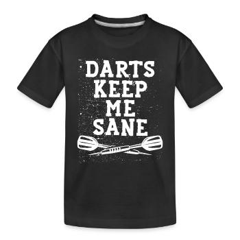 Jouer aux fléchettes me garde en bonne santé - T-shirt bio Premium Enfant - noir - Devant