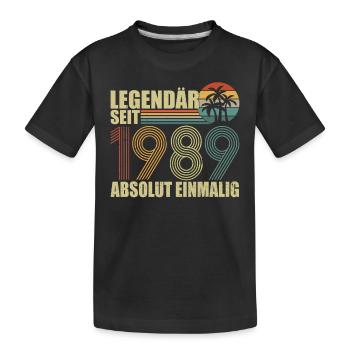 Lucky 1989 - Kids' Premium Organic T-Shirt - black - Front