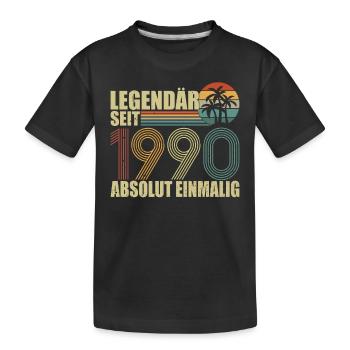 Geboren 1990 - Kinder Premium Bio T-Shirt - Schwarz - Vorne