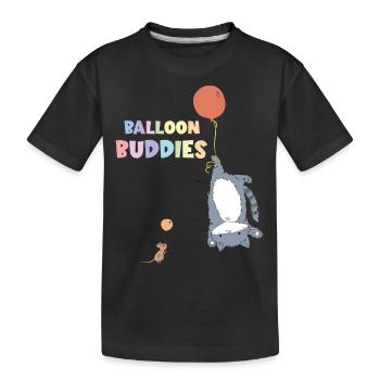 Balloon buddies lustige maus und katze - Kinder Premium Bio T-Shirt - Schwarz - Vorne