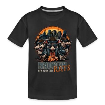 New York City Brooklyn Ratte Ratten - Kinder Premium Bio T-Shirt - Schwarz - Vorne