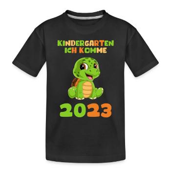 Kindergarten 2023 Ich Komme Jungen Kita Geschenk - Kinder Premium Bio T-Shirt - Schwarz - Vorne
