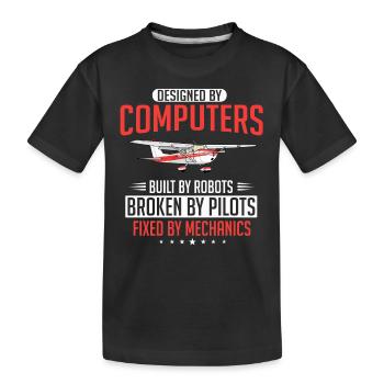 Aircraft mechanic, aircraft mechanic - Kids' Premium Organic T-Shirt - black - Front