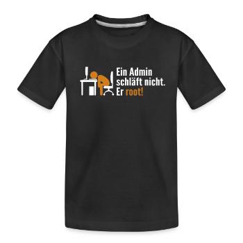 Ein Admin Schläft Nicht Er Root Admin - Kinder Premium Bio T-Shirt - Schwarz - Vorne