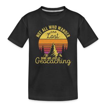 Not everyone who hikes get lost Funny - Kids' Premium Organic T-Shirt - black - Front