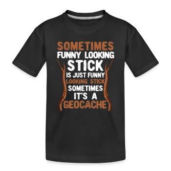 Parfois drôle de géocache de stock Drôle - T-shirt bio Premium Enfant - noir - Devant