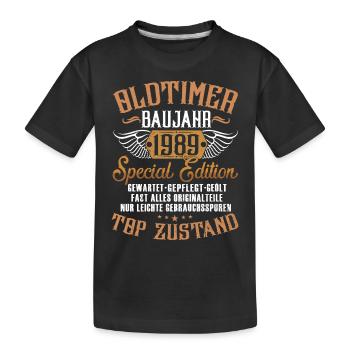 33. GEBURTSTAG OLDTIMER 1989 - Kinder Premium Bio T-Shirt - Schwarz - Vorne