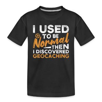 Früher war ich normal, dann entdeckte ich Geocache - Kinder Premium Bio T-Shirt - Schwarz - Vorne