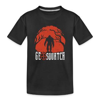 Geosquatch Funny Geocaching Sasquatch Outside - Kids' Premium Organic T-Shirt - black - Front