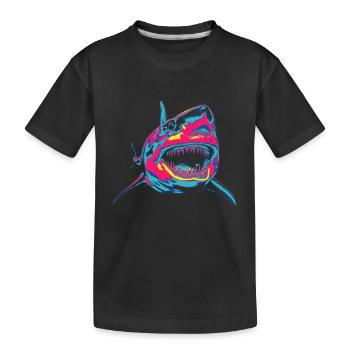 Requin coloré - T-shirt bio Premium Enfant - noir - Devant
