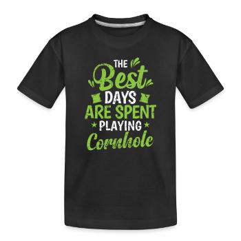 The Best Days are spent playing Cornhole - Kinder Premium Bio T-Shirt - Schwarz - Vorne