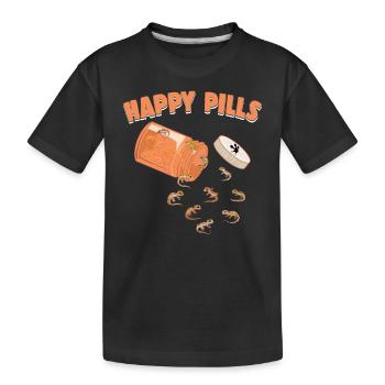 Pilules heureuses Léopard Gecko Drôles Lézards Amants - T-shirt bio Premium Enfant - noir - Devant