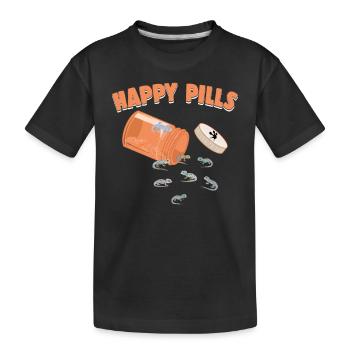 Happy Pills Tokay Gecko Lustige Eidechse Liebhaber Humor - Kinder Premium Bio T-Shirt - Schwarz - Vorne