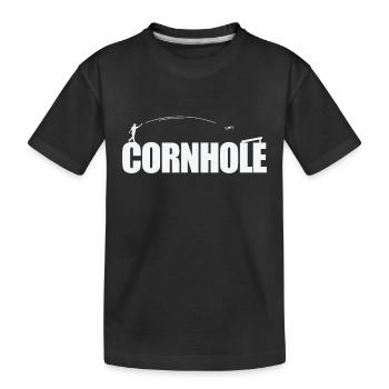 Cornhole Sport Spiel Freizeit Freunde - Kinder Premium Bio T-Shirt - Schwarz - Vorne