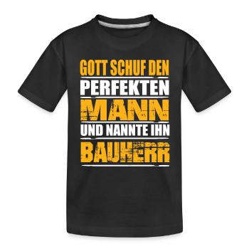 Bauherr - Kinder Premium Bio T-Shirt - Schwarz - Vorne