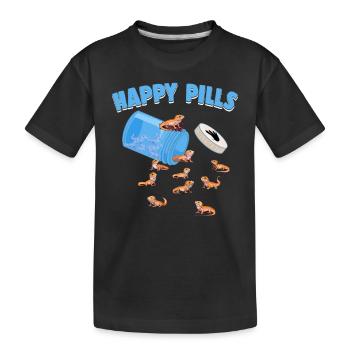 Pilules heureuses Lézards Drôles d’amoureux des dragons barbus - T-shirt bio Premium Enfant - noir - Devant