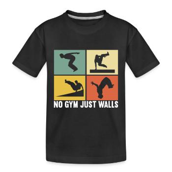 Parkour Freerunning - Kinder Premium Bio T-Shirt - Schwarz - Vorne