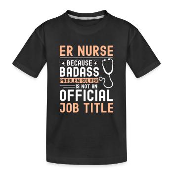 Nurse in the emergency room - Kids' Premium Organic T-Shirt - black - Front