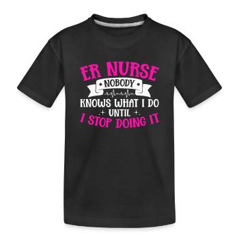 Nurse in the emergency room - Kids' Premium Organic T-Shirt - black - Front