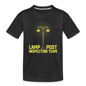 Lampenmast Inspektionsteam Geocaching Lustiger - Kinder Premium Bio T-Shirt - Schwarz - Vorne