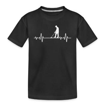 Détecteur de rythme cardiaque à détection de métal Ligne d’impulsion ECG - T-shirt bio Premium Enfant - noir - Devant