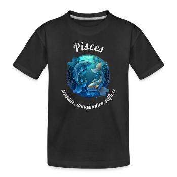 Signes du zodiaque Poissons Poissons Astronomie - T-shirt bio Premium Enfant - noir - Devant