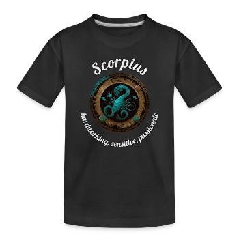 Signe du zodiaque Scorpion Astronomie - T-shirt bio Premium Enfant - noir - Devant