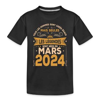 Mars 2024 | Mars 2024 anniversaire 2024 - T-shirt bio Premium Enfant - noir - Devant
